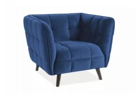 Кресло CASTELLO 1 VELVET синий BLUVEL 86 / венге CASTELLO1V86